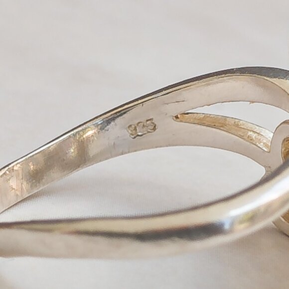 Sterling Silver Triple‑Heart Bypass Ring | Adjustable 7½ – 8½ - Picture 6 of 7